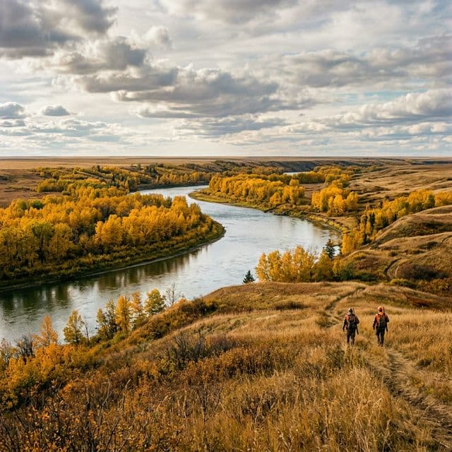 Whitetail country on the Dunhams High Caliber Ranch — North Saskatchewan River valley