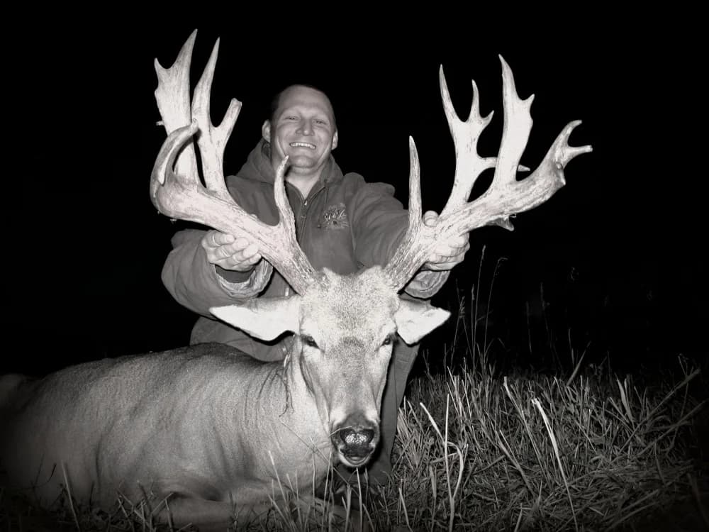 A heavy-horned northern whitetail buck taken at Dunhams High Caliber Ranch